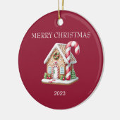 ジンガーブレッドハウスメリークリスマスオーナメント セラミックオーナメント (左)