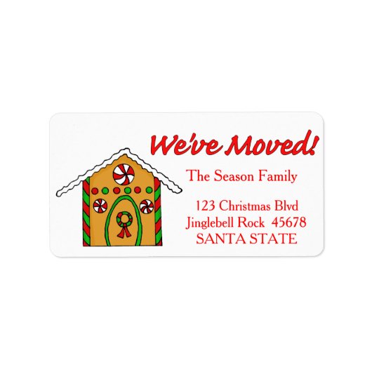 ジンガーブレッドハウスメリークリスマス住所 シール (正面)
