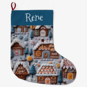 ジンガーブレッドハウスラージクリスマスストッキング ラージクリスマスストッキング (正面)