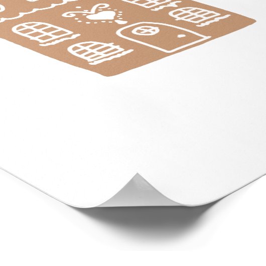 ジンガーブレッドハウスヴィレッジイラストレーションアートポスター ポスター (角)