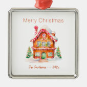 ジンガーブレッドハウスヴィンテージクリスマスオーナメント メタルオーナメント (正面)