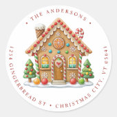 ジンガーブレッドハウス差出人住所ホリデームービング ラウンドシール (正面)