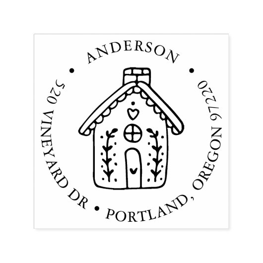 ジンガーブレッドハウス差出人住所 セルフインキングスタンプ (デザイン)