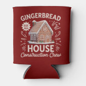 ジンガーブレッドハウス建築クルーおもしろいクリスマス 缶クーラー (正面)