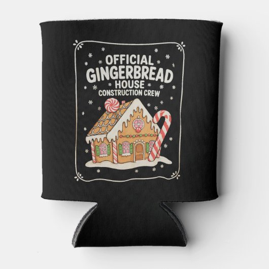 ジンガーブレッドハウス建築クルークリスマスクリスマス 缶クーラー (正面)