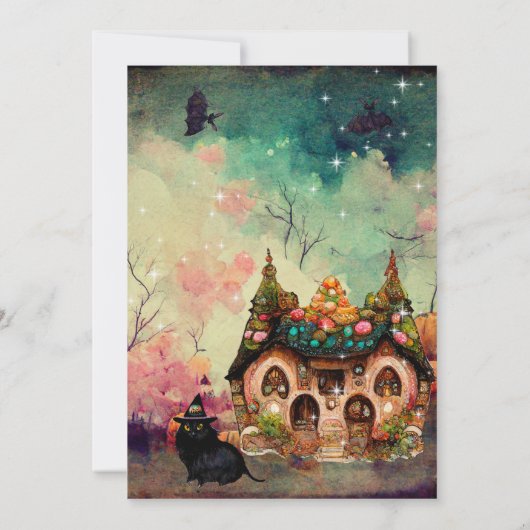 ジンガーブレッドハウス怖い誕生日 招待状 (裏面)