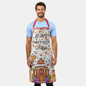 ジンガーブレッドハウス&ジンジャーブレッドマンハートエプロン エプロン (着用した状態)