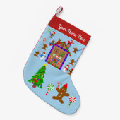 ジンガーブレッドハウス#2クリスマスストッキング スモールクリスマスストッキング (正面 (吊り時))