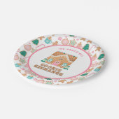 ジンガーブレッドハウス | Cookie交換パーソナライズされた ペーパープレート (アングル)