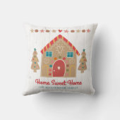 ジンガーブレッドハ素朴ウスホームスウィートホームホリデー クッション (裏面)