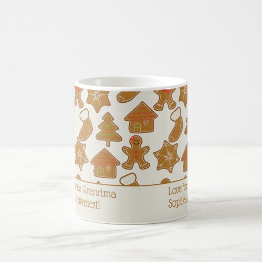 ジンガーブレッドビスケッパーソナライズされたトクリスマス コーヒーマグカップ (中央)
