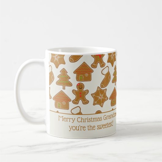 ジンガーブレッドビスケッパーソナライズされたトクリスマス コーヒーマグカップ (左)