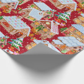 ジンガーブレッドビレッジ（赤） ラッピングペーパー (角)