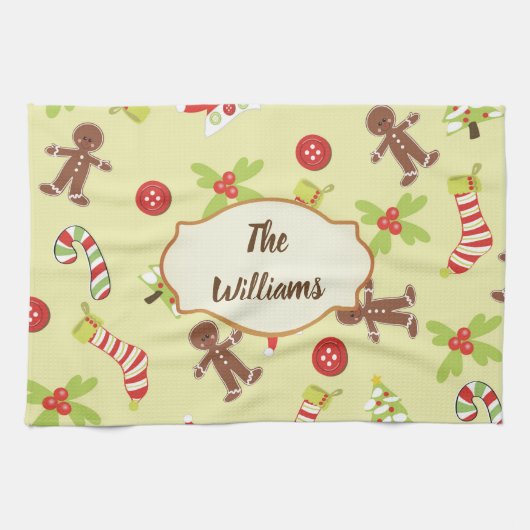 ジンガーブレッドホリデー キッチンタオル (横)