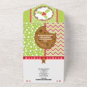 ジンガーブレッドボーイクリスマスプリンのクッキーレシピ オールインワン招待状 (外側)