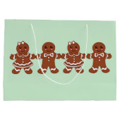 ジンガーブレッドボーイズガールズクリスマス抱き枕 ラージペーパーバッグ (裏面)