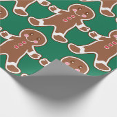 ジンガーブレッドボーイズホリデーワッピング紙 ラッピングペーパー (角)