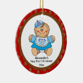 ジンガーブレッドボーイベビー初めてのクリスマスオーナメント セラミックオーナメント (右)