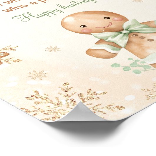 ジンガーブレッドボーイ赤ちゃんシャワーおしゃぶり狩りゲーム ポスター (角)