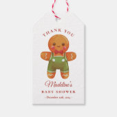 ジンガーブレッドボーイ赤ちゃんシャワーメッセージカード ギフトタグ (正面)