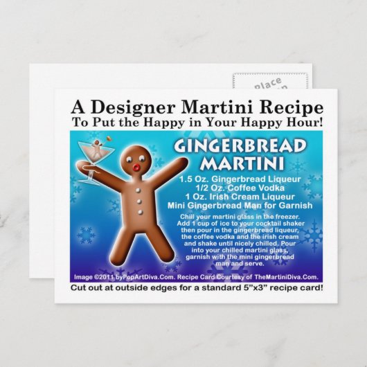 ジンガーブレッドマルティーニレシピはがき ポストカード (正面/裏面)