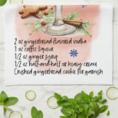 ジンガーブレッドマルティーニレシピクリスマスのレシートデザイン キッチンタオル (折り畳み)