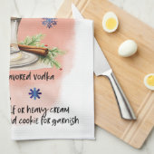 ジンガーブレッドマルティーニレシピクリスマスのレシートデザイン キッチンタオル (四つ折り)