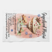 ジンガーブレッドマルティーニレシピクリスマスのレシートデザイン キッチンタオル (横)