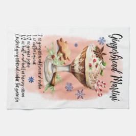 ジンガーブレッドマルティーニレシピクリスマスのレシートデザイン キッチンタオル