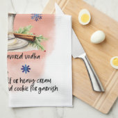 ジンガーブレッドマルティーニレシピ料理エッセンシャル キッチンタオル (四つ折り)