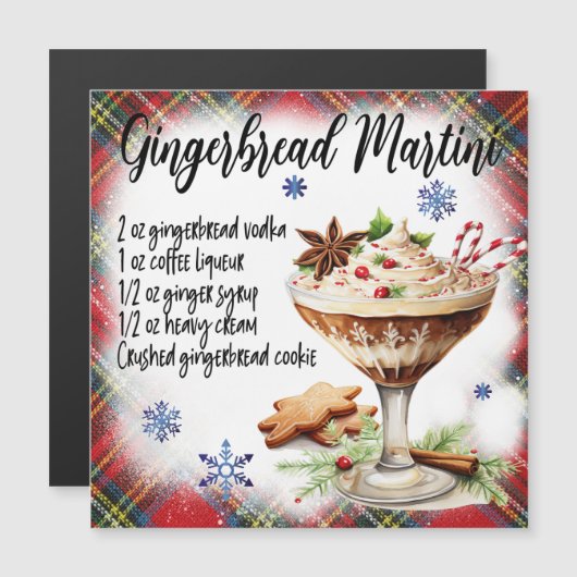 ジンガーブレッドマルティーニレシピ磁気カード (正面/裏面)