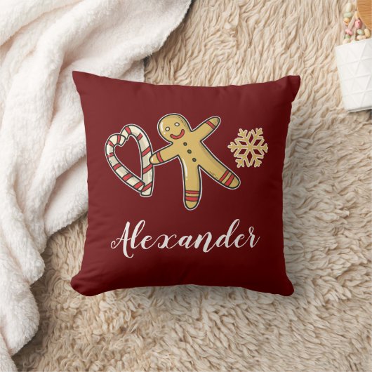 ジンガーブレッドマンラブ装飾用クッション クッション (ブランケット)