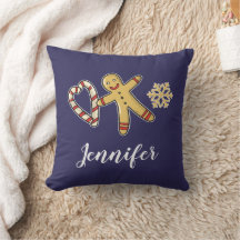 ジンガーブレッドマンラブ装飾用クッション