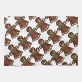 ジンガーブレッドレディークリスマスクッキーホリデータオル キッチンタオル (横)