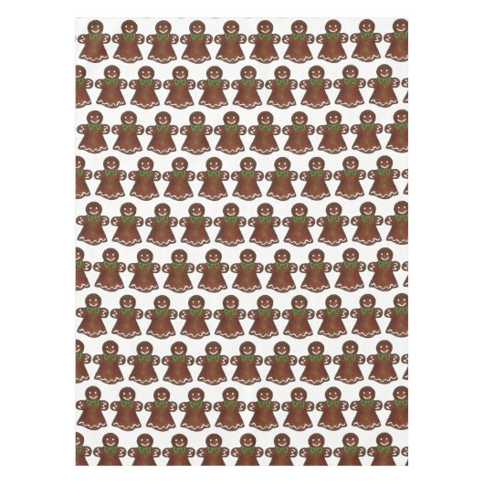 ジンガーブレッドレディークリスマスクッキーホリデーベーキング テーブルクロス (正面)