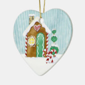 ジンガーブレッドヴィレッジコテージンピープルオーナメント セラミックオーナメント (左)