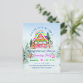 ジンガーブレッ飾ドハウスのパーティーウィンターホリデー ポストカード (スタンド正面)