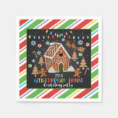 ジンガーブレッ飾ドハウスのパーティーナプキン – Blk スタンダードカクテルナプキン (正面)