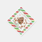 ジンガーブレッ飾ドハウスのパーティーナプキン – WH スタンダードカクテルナプキン (角)