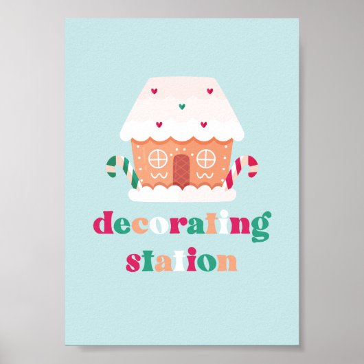 ジンガーブレッ飾ドハウスのパーティー標識 ポスター (正面)