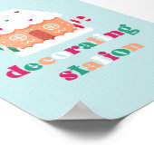 ジンガーブレッ飾ドハウスのパーティー標識 ポスター (角)