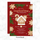 ジンガーブレッ飾ドハウスのパーティー水色 招待状