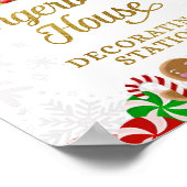 ジンガーブレッ飾ドハウスの駅クリスマス標識 ポスター (角)