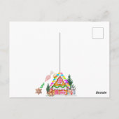 ジンガーブレッ飾ドハウスズパーティーフェスティバルホリデー ポストカード (裏面)