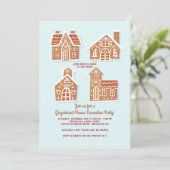 ジンガーブレッ飾ドハウスパーティの招待状 招待状 (スタンド正面)