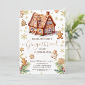 ジンガーブレッ飾ドハウスパーティの招待状 招待状 (スタンド正面)