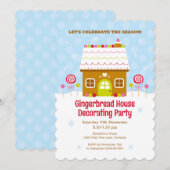 ジンガーブレッ飾ドハウスパーティの招待状 招待状 (正面/裏面)