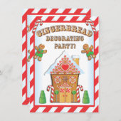 ジンガーブレッ飾ドハウスパーティの招待状 招待状 (正面/裏面)