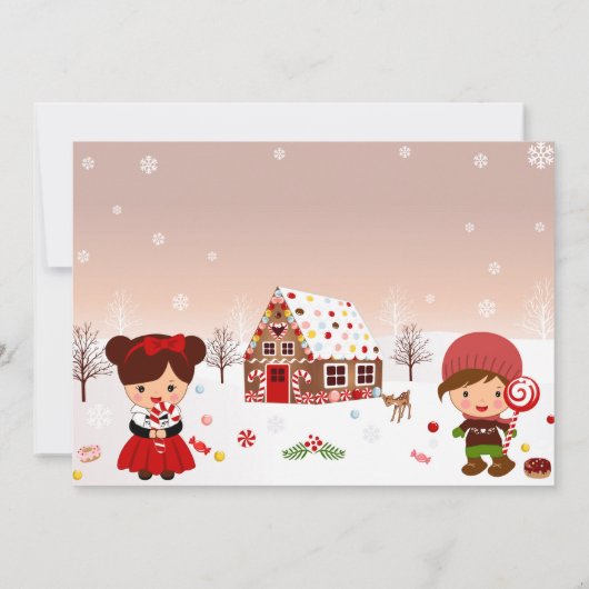 ジンガーブレッ飾ドハウスパーティの招待状 招待状 (裏面)