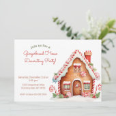ジンガーブレッ飾ドハウスパーティの招待状 招待状 (スタンド正面)